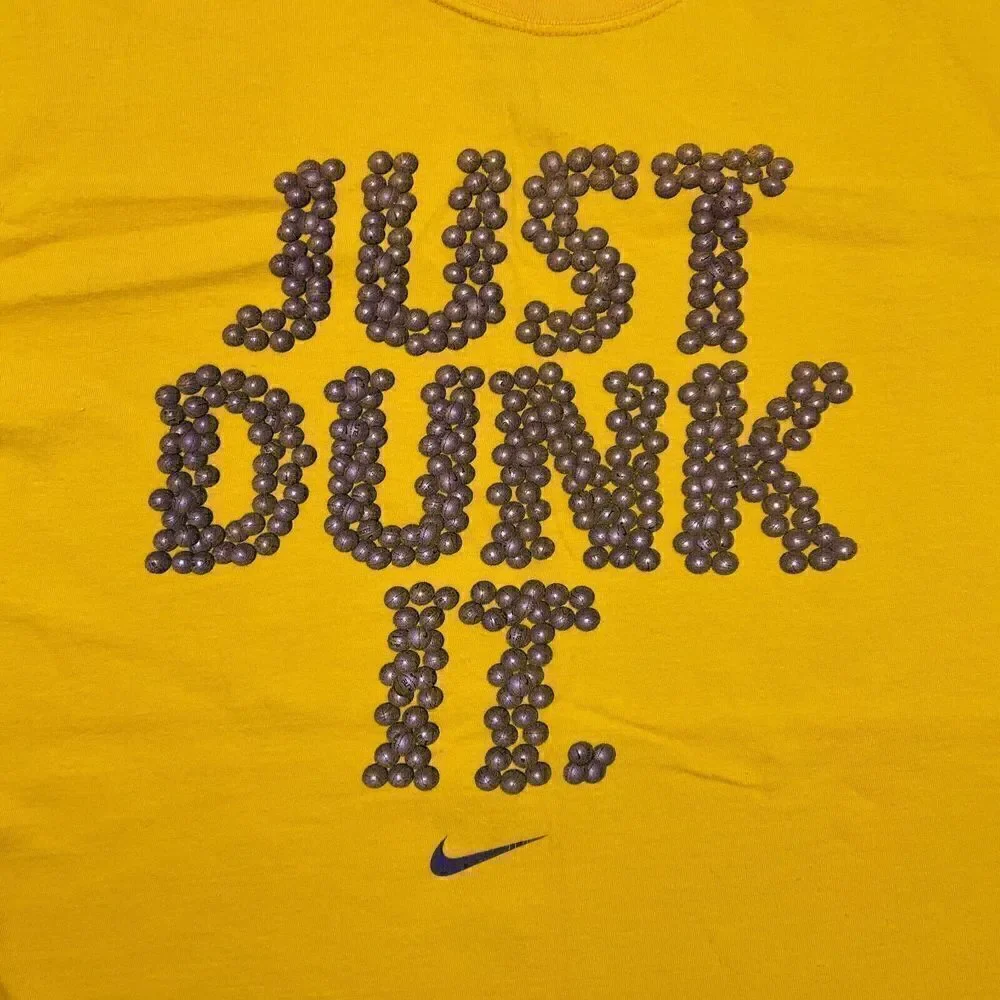 Nike Shirt Mens Extra Large Yellow Basketball Hoops Dunk It